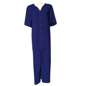 Rebecca Malone Women’s 2 Piece Pants and Top Set Blue Outfit